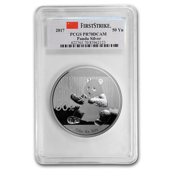 2017 China 150 gram Silver Panda PR-70 PCGS (FirstStrike®) 2017 China 150 gram Silver Panda PR-70 PCGS (FirstStrike®)